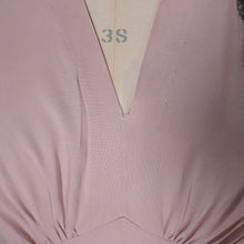 Load image into Gallery viewer, 40s MAX KOPP LONG SLEEVED BATWING RAYON DRESS WITH RUFFLES AND SEQUINS - S