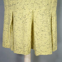 Load image into Gallery viewer, 50s TREASURE JUNIOR MISS FLECKED YELLOW WIGGLE DRESS WITH KICK PLEAT - S