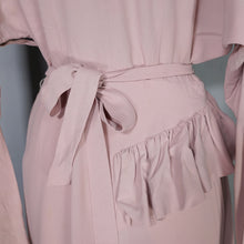 Load image into Gallery viewer, 40s MAX KOPP LONG SLEEVED BATWING RAYON DRESS WITH RUFFLES AND SEQUINS - S
