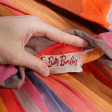Load image into Gallery viewer, 50s 60s BETTY BARCLAY COLOURFUL RED ORANGE MULTI STRIPE COTTON SHIRTW - S