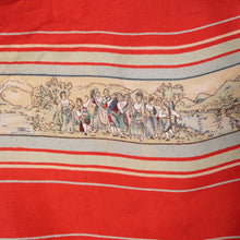 Load image into Gallery viewer, 40s 50s LIGHT RED PURE SILK NOVELTY CAPRI FOLK PRINT TIE BOLERO / BLOUSE - S