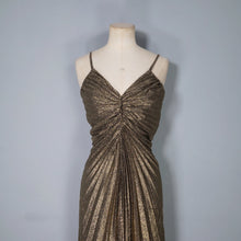 Load image into Gallery viewer, 70s 80s DARK GOLD &quot;KADIX&quot; PLEATED &quot;TRAVILLA&quot; style COCKTAIL DRESS - XS-S