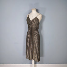 Load image into Gallery viewer, 70s 80s DARK GOLD &quot;KADIX&quot; PLEATED &quot;TRAVILLA&quot; style COCKTAIL DRESS - XS-S