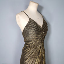 Load image into Gallery viewer, 70s 80s DARK GOLD &quot;KADIX&quot; PLEATED &quot;TRAVILLA&quot; style COCKTAIL DRESS - XS-S