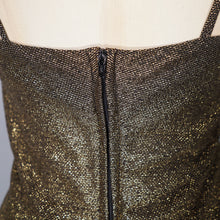 Load image into Gallery viewer, 70s 80s DARK GOLD &quot;KADIX&quot; PLEATED &quot;TRAVILLA&quot; style COCKTAIL DRESS - XS-S