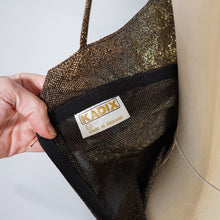 Load image into Gallery viewer, 70s 80s DARK GOLD &quot;KADIX&quot; PLEATED &quot;TRAVILLA&quot; style COCKTAIL DRESS - XS-S