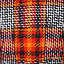 Load image into Gallery viewer, 70s BLACK AND FIREY CHECK DRESS AND JACKET 3 PIECE SET  - M