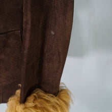 Load image into Gallery viewer, 70s BROWN SUEDE COAT WITH SHEEPSKIN COLLAR AND CUFFS - S-M