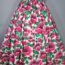 Load image into Gallery viewer, 50s JEAN ALLEN FULL SKIRTED FLORAL PARTY GOWN / DRESS WITH HOOP PETTICOAT - XS-S