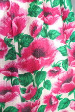 Load image into Gallery viewer, 50s JEAN ALLEN FULL SKIRTED FLORAL PARTY GOWN / DRESS WITH HOOP PETTICOAT - XS-S
