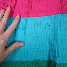 Load image into Gallery viewer, 60s 70s PINTUCKED COTTON RAINBOW COLOURBLOCK FULL SKIRT BY MEXICANA SLOANE ST - 27"