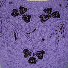Load image into Gallery viewer, 50s SNYDERKNIT LAVENDER BOUCLE KNIT WIGGLE DRESS WITH BEADED NECKLINE - XS-S