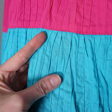 Load image into Gallery viewer, 60s 70s PINTUCKED COTTON RAINBOW COLOURBLOCK FULL SKIRT BY MEXICANA SLOANE ST - 27"