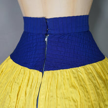 Load image into Gallery viewer, 60s 70s PINTUCKED COTTON RAINBOW COLOURBLOCK FULL SKIRT BY MEXICANA SLOANE ST - 27"