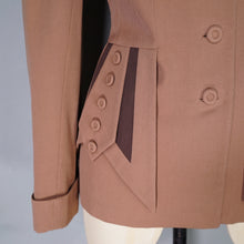 Load image into Gallery viewer, 40s ELITE HAND TAILORED BROWN COLOURBLOCK FITTED JACKET - XS-S