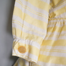 Load image into Gallery viewer, 60s RHONA ROY YELLOW WOVEN STRIPE COTTON SHIRT DRESS - S-M