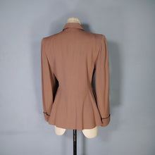 Load image into Gallery viewer, 40s ELITE HAND TAILORED BROWN COLOURBLOCK FITTED JACKET - XS-S
