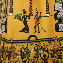 Load image into Gallery viewer, 50s RARE SAUL STEINBERG YELLOW NOVELTY OPERA PRINT FULL COTTON SKIRT - 26&quot;
