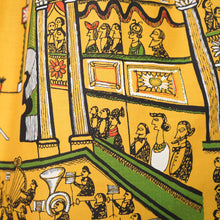 Load image into Gallery viewer, 50s RARE SAUL STEINBERG YELLOW NOVELTY OPERA PRINT FULL COTTON SKIRT - 26&quot;