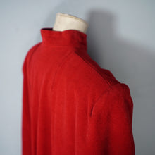 Load image into Gallery viewer, 40s QUINN MAAHS SOFT RED VELVETY STRONG SHOULDERED CAPED SWING COAT - L