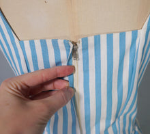 Load image into Gallery viewer, 50s 60s BERKERTEX CONTIENTALS SUMMER STRIPE 3 PIECE ROMPER, SKIRT AND BOLERO SET - XS