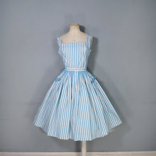 Load image into Gallery viewer, 50s 60s BERKERTEX CONTIENTALS SUMMER STRIPE 3 PIECE ROMPER, SKIRT AND BOLERO SET - XS
