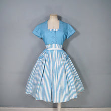 Load image into Gallery viewer, 50s 60s BERKERTEX CONTIENTALS SUMMER STRIPE 3 PIECE ROMPER, SKIRT AND BOLERO SET - XS