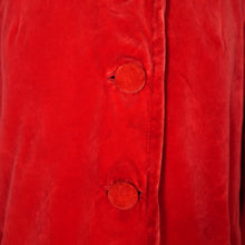 Load image into Gallery viewer, 50s HEAVY DEEP RED VELVET SWING COAT / OPERA JACKET - M