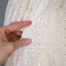 Load image into Gallery viewer, 60s YELLOW AND WHITE BRODERIE ANGLAISE FIT FULL SKIRTED DRESS WITH BELT - S