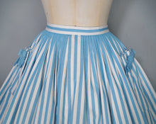 Load image into Gallery viewer, 50s 60s BERKERTEX CONTIENTALS SUMMER STRIPE 3 PIECE ROMPER, SKIRT AND BOLERO SET - XS