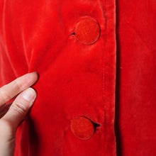 Load image into Gallery viewer, 50s HEAVY DEEP RED VELVET SWING COAT / OPERA JACKET - M