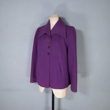 Load image into Gallery viewer, 60s does 40s HANDMADE PURPLE SWING JACKET WITH BIG COLLAR - S-M
