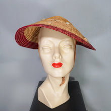 Load image into Gallery viewer, 50s STRAW CONICAL PLATTER HOLIDAY / SUMMER SUN HAT