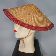 Load image into Gallery viewer, 50s STRAW CONICAL PLATTER HOLIDAY / SUMMER SUN HAT