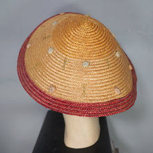 Load image into Gallery viewer, 50s STRAW CONICAL PLATTER HOLIDAY / SUMMER SUN HAT