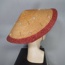 Load image into Gallery viewer, 50s STRAW CONICAL PLATTER HOLIDAY / SUMMER SUN HAT