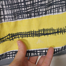 Load image into Gallery viewer, 60s YELLOW BLACK STRIPE COTTON DAY DRESS WITH POCKETS - M