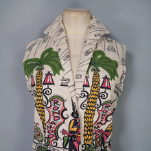 Load image into Gallery viewer, 50s FABRIC HANDMADE SAUL STEINBERG NOVELTY PRINT COTTON SHIRT - S