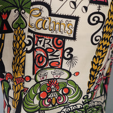 Load image into Gallery viewer, 50s FABRIC HANDMADE SAUL STEINBERG NOVELTY PRINT COTTON SHIRT - S