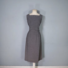 Load image into Gallery viewer, 60s KITTY COPELAND GREY FITTED PENCIL DRESS WITH DETATCHABLE CAPE - S