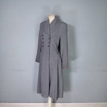 Load image into Gallery viewer, 40s GREY FIT AND FLARE LIGHTWIGHT DOUBLE BREASTED WOOL COAT - S