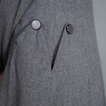 Load image into Gallery viewer, 40s GREY FIT AND FLARE LIGHTWIGHT DOUBLE BREASTED WOOL COAT - S