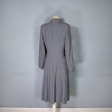 Load image into Gallery viewer, 40s GREY FIT AND FLARE LIGHTWIGHT DOUBLE BREASTED WOOL COAT - S