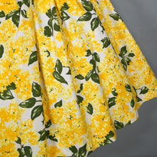 Load image into Gallery viewer, 60s STRAPPY TIE SHOULDER BRIGHEST YELLOW FLORAL SUN DRESS - XS-S