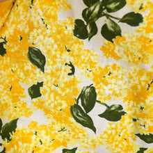 Load image into Gallery viewer, 60s STRAPPY TIE SHOULDER BRIGHEST YELLOW FLORAL SUN DRESS - XS-S