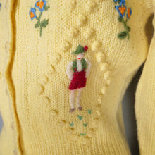 Load image into Gallery viewer, HANDKNITTED TYROLEAN / BAVARIAN YELLOW CARDIGAN - S-M