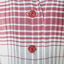 Load image into Gallery viewer, 40s RED AND GREY CHECK BUTTON THROUGH RAYON DAY DRESS - S