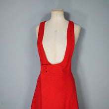 Load image into Gallery viewer, 60s / 70s RED WOOL A-LINE PINAFORE MOD SKIRT DRESS - L