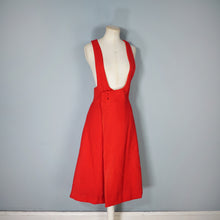 Load image into Gallery viewer, 60s / 70s RED WOOL A-LINE PINAFORE MOD SKIRT DRESS - L