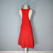 Load image into Gallery viewer, 60s / 70s RED WOOL A-LINE PINAFORE MOD SKIRT DRESS - L